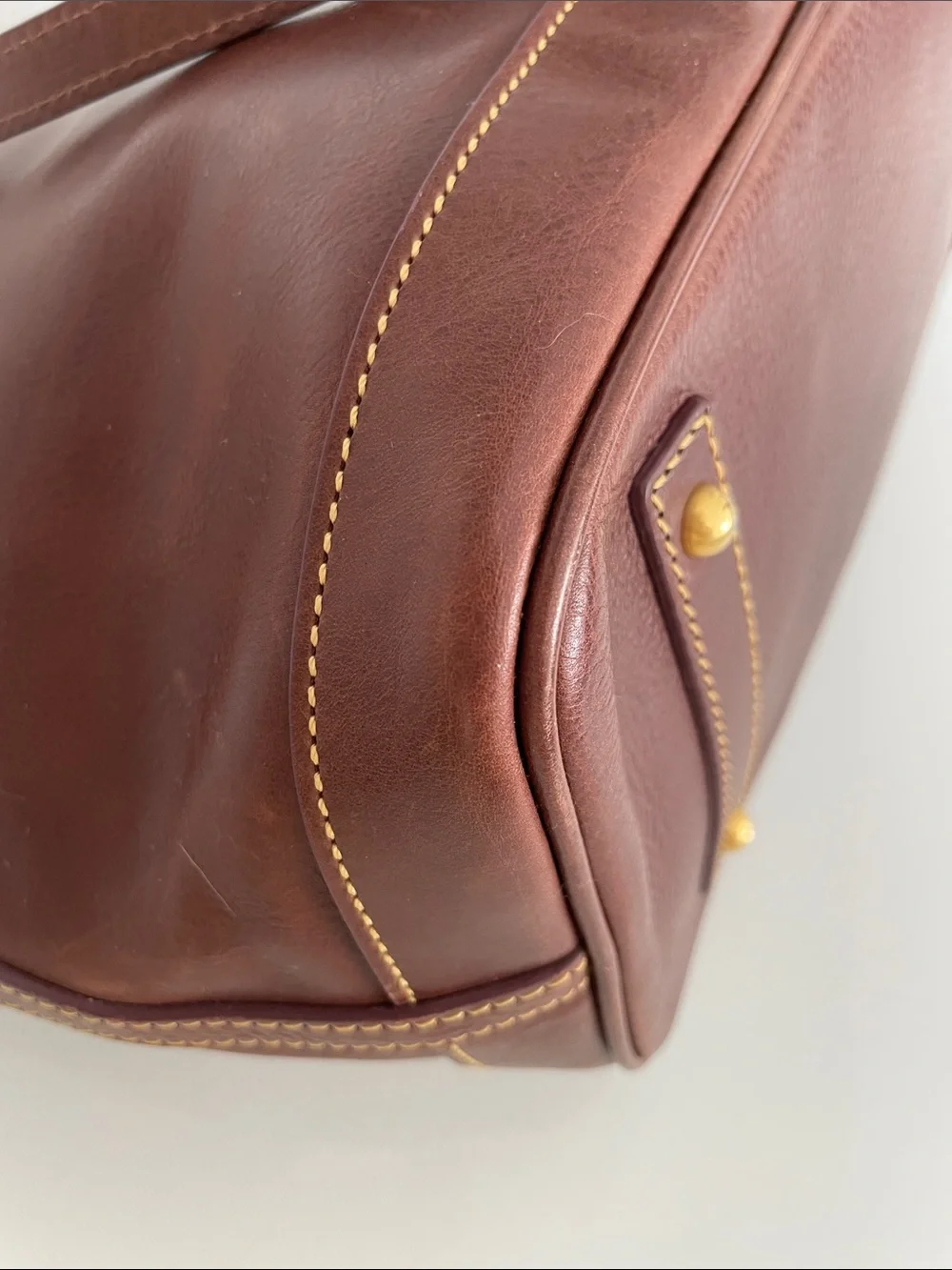 Dooney & Bourke Chestnut Brown Florentine Leather Zip-Top Large Tote - Picture 14 of 16